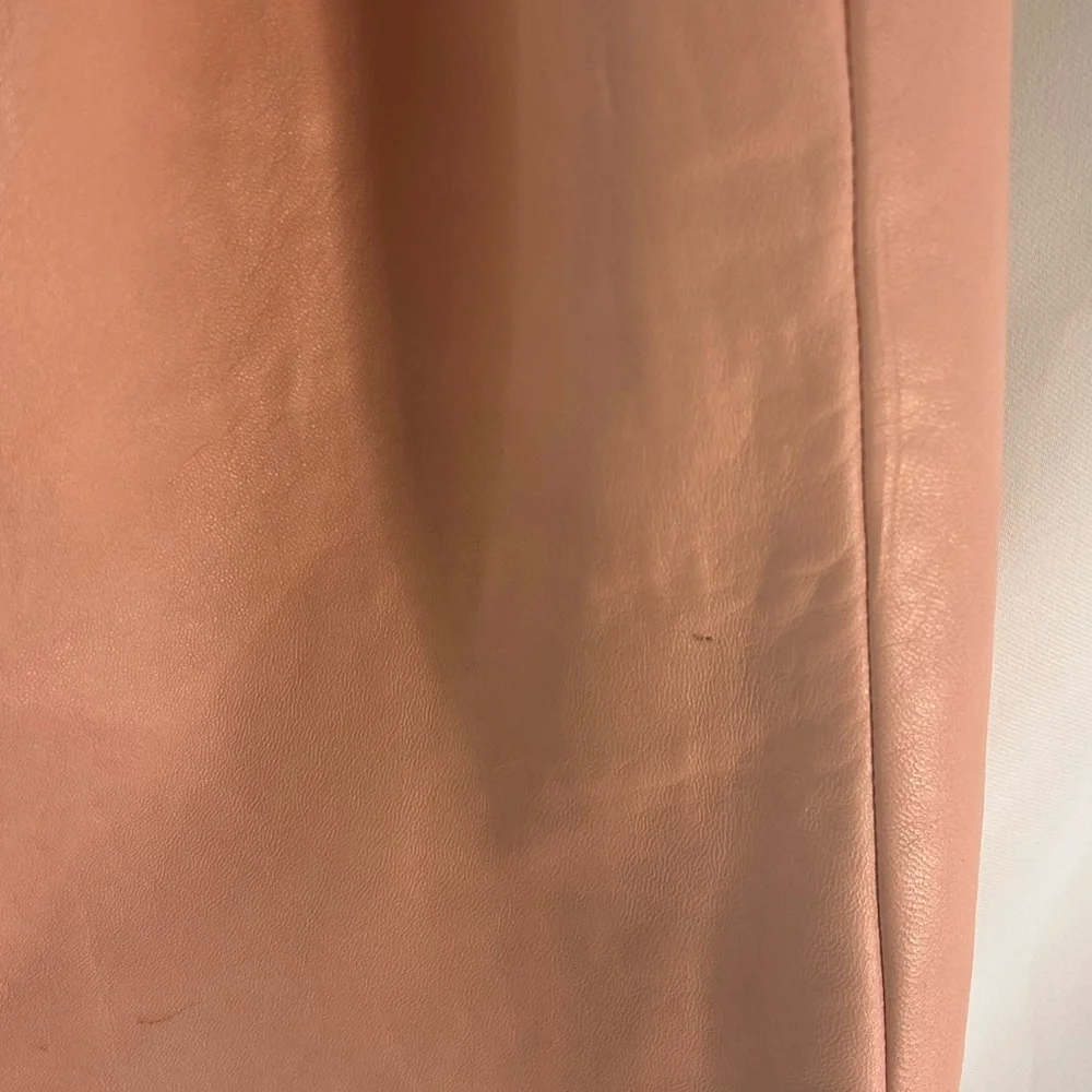 Vintage 80s Cache leather pink midi skirt woman size 10